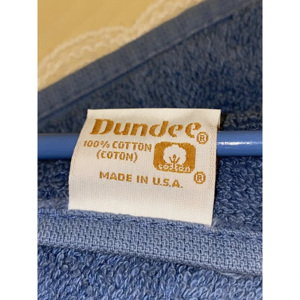 Dundee Blue Lace & Flower 3 Piece Towel Set‎ Vintage USA